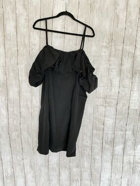 a new day Black One-Shoulder Ruffle Mini Dress